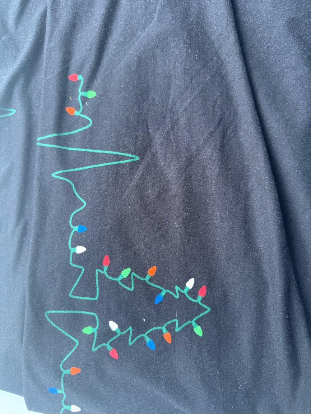 LuLaRoe Christmas Black Leggings with Colorful Light String Print - Picture 2 of 2